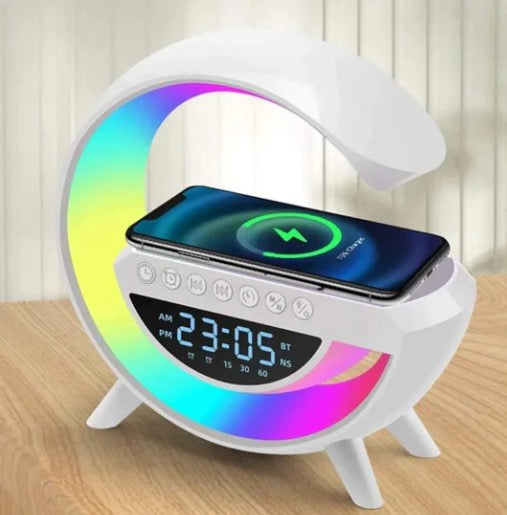 Lámpara Parlante 6 en 1 — Bluetooth, Carga Inalámbrica y Luz RGB | Upglowing