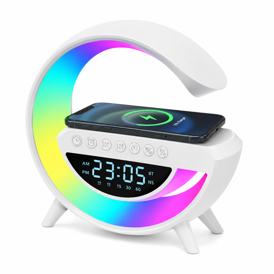 Lámpara Parlante 6 en 1 — Bluetooth, Carga Inalámbrica y Luz RGB | Upglowing