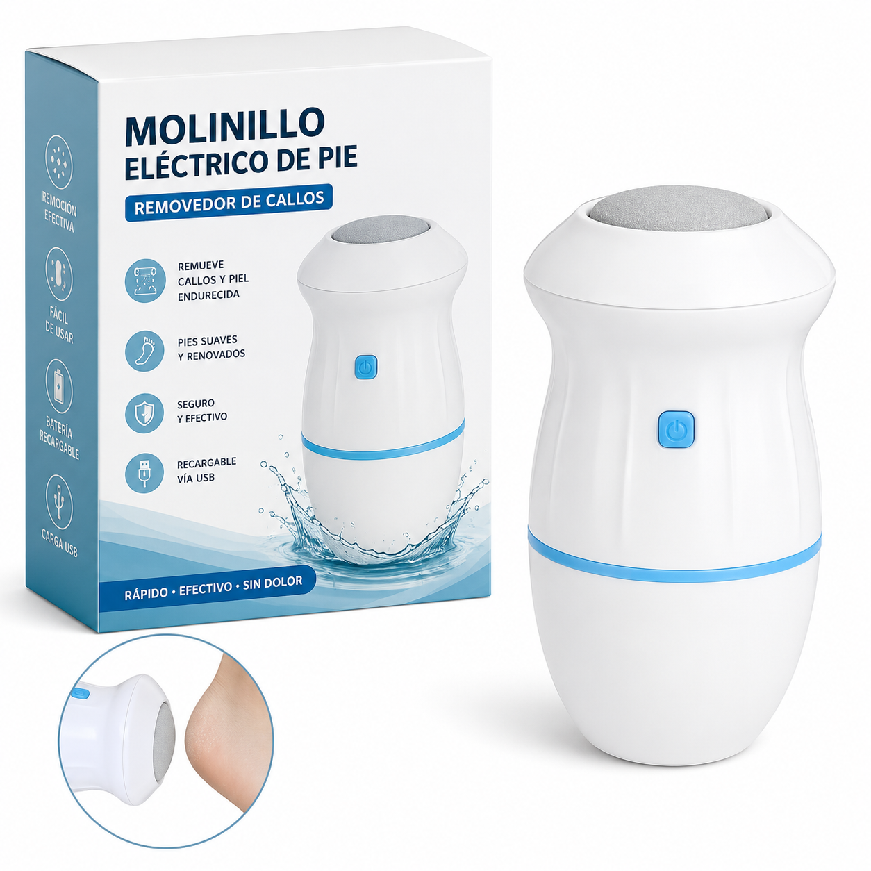 Molinillo Eléctrico Removedor de Callos con Aspiradora Integrada | Upglowing