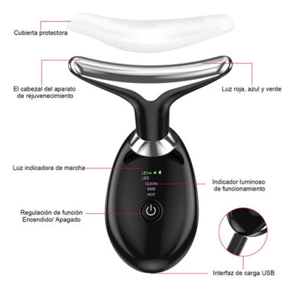 Masajeador Facial Anti-Papada — Vibración de Alta Frecuencia Antiedad